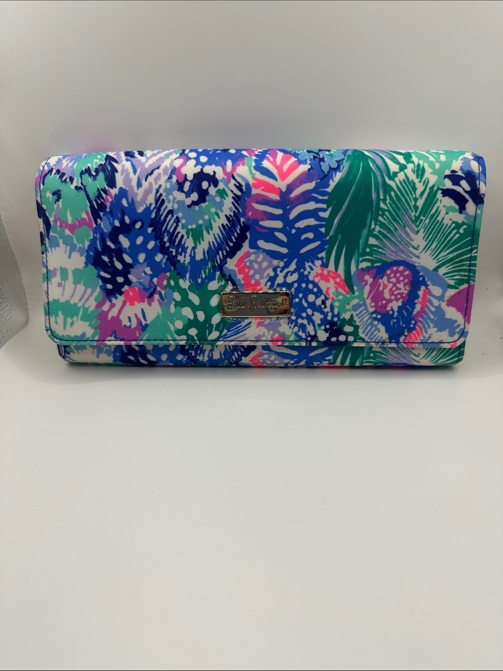 Lilly Pulitzer Floral Convertible Clutch Wallet - Blue, Green, Pink